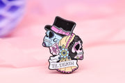 Til Death Bride & Groom Sugar Skull Tattoo Soft Enamel Pin