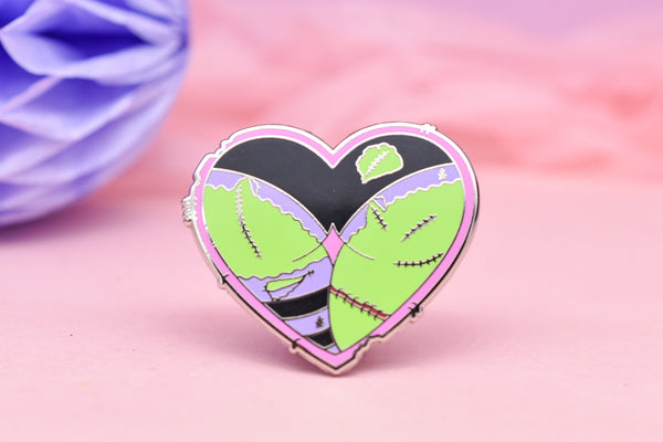 LOVE YOU TO DEATH Zombie Booty Heart Hard Enamel Pin