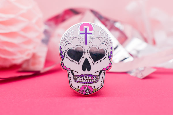 Dead Cute Sacred Skull Candy Enamel Pin