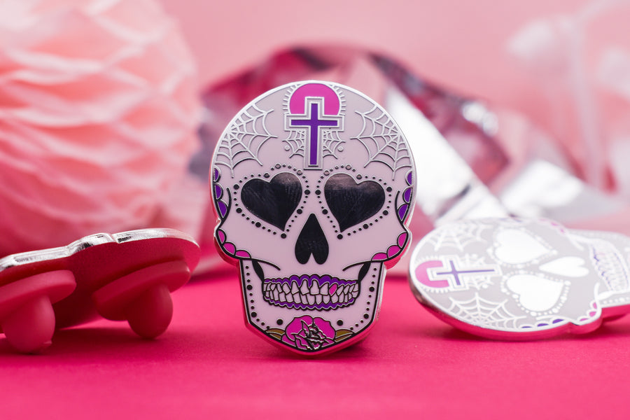 Dead Cute Sacred Skull Candy – Enamel Pin