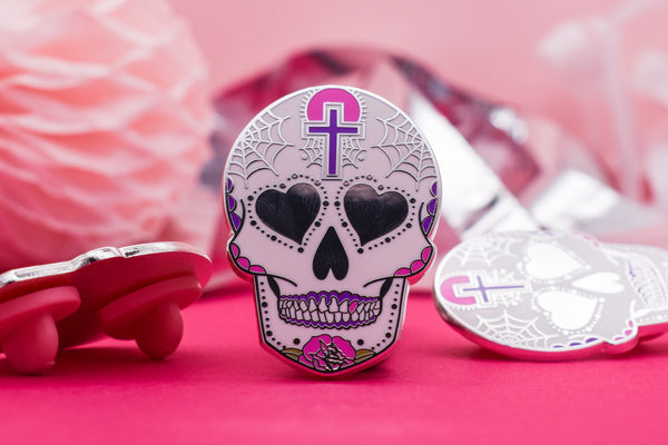 Dead Cute Sacred Skull Candy Enamel Pin