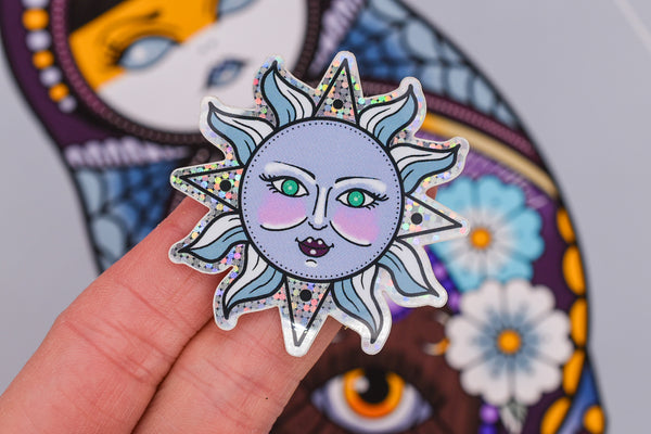 Lunar Witch Celestial Body glitter sticker