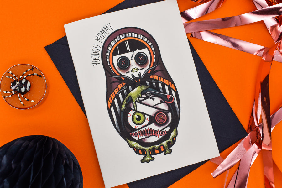 Voodoo Mummy - Freak or Treat? Halloween Handmade Card