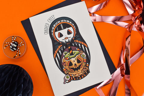 Candied Creep - Freak or Treat? Halloween Handmade Card