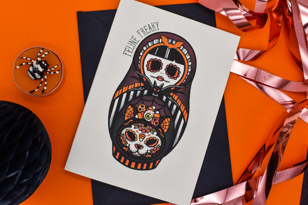 Feline Freaky - Freak or Treat? Halloween Handmade Card