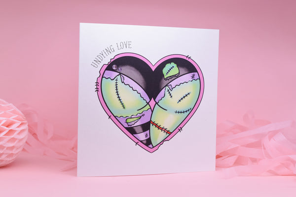 Undying Love Zombie Booty Heart Tattoo Handmade Card