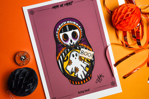 Betty Boo - Freak or Treat? Halloween Tattoo Print