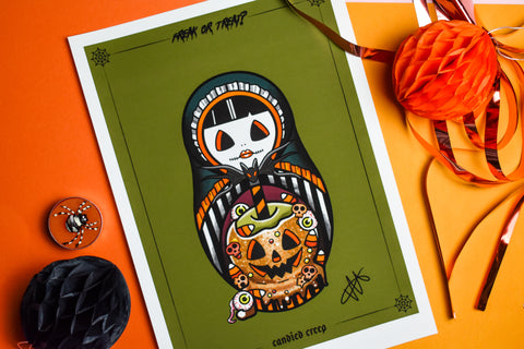 Candied Creep - Freak or Treat? Halloween Tattoo Print