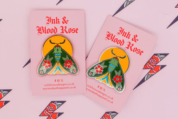 Follow the Light | Floral Moth Tattoo | Ink & Blood Rose Collectors Set