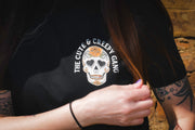 Cute & Creepy Gang|  Dead Cute Sugar Skull Yellow Rose Front and Back Print T-shirt