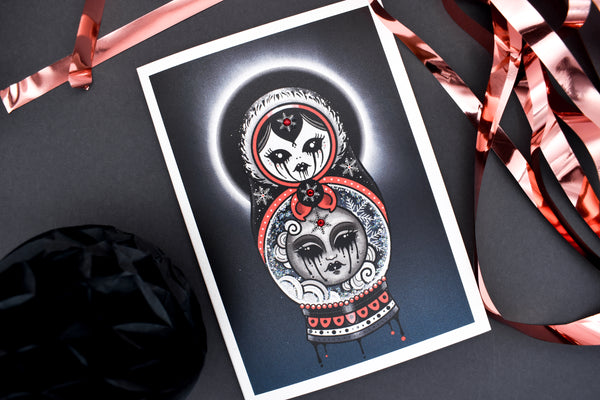 Morana Snow Moon Handmade Card