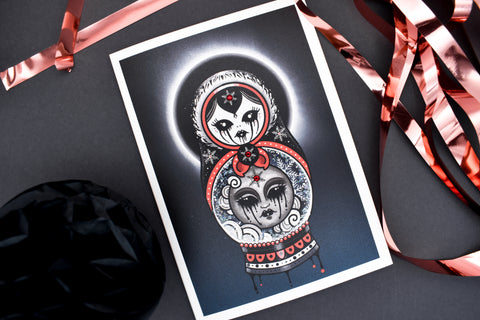 Morana Snow Moon Handmade Card