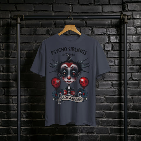 Deadpan Dan Creepy Clown Boy | Psycho Sibling T-shirt