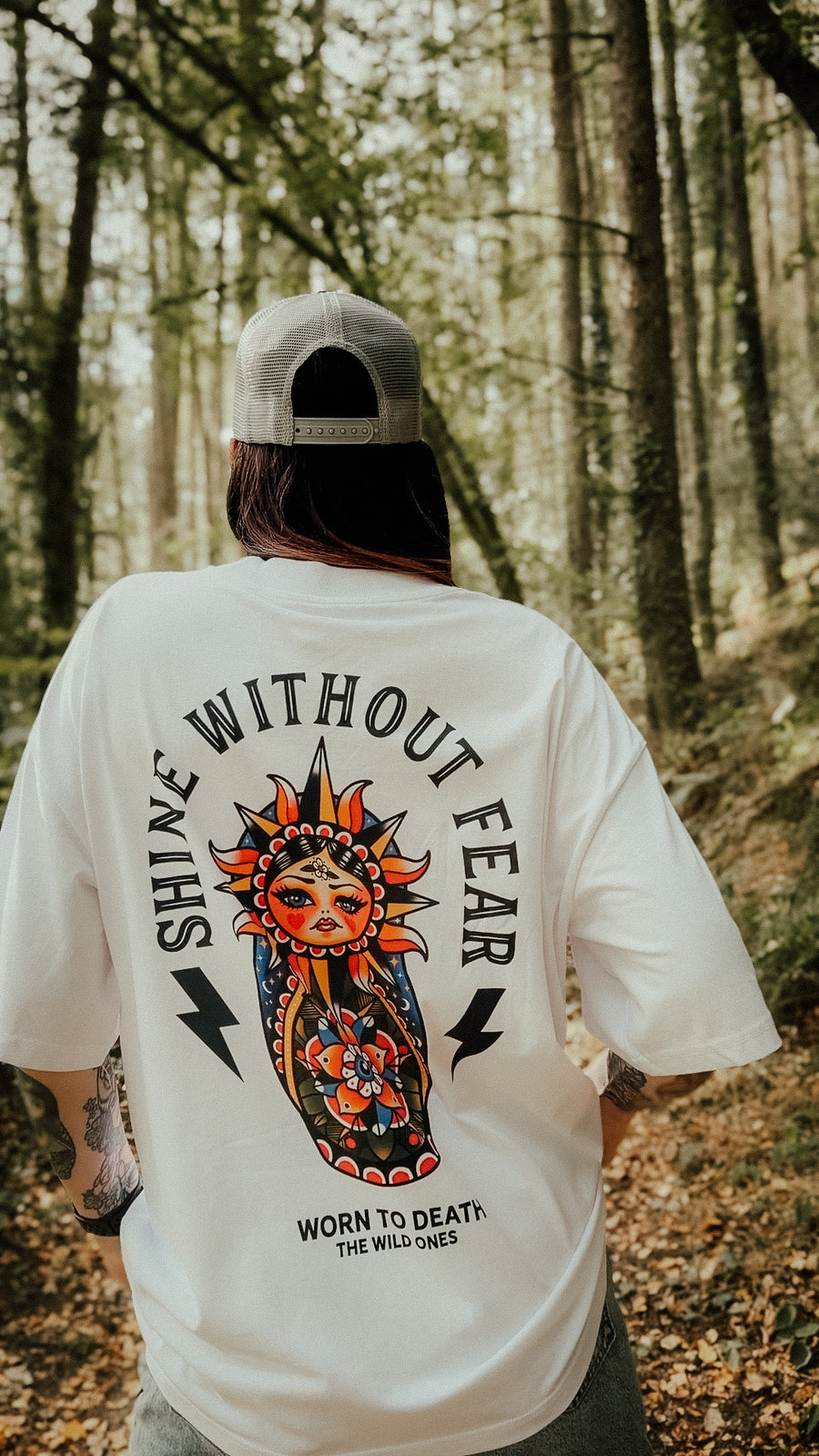 Shine Without Fear Organic Oversized T-Shirt – White