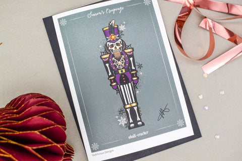 Season's Creepings - Skull-Cracker Handmade Christmas Card