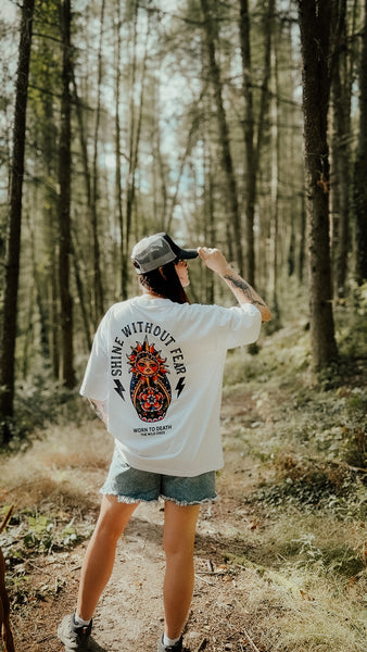 Shine Without Fear Organic Oversized T-Shirt – White
