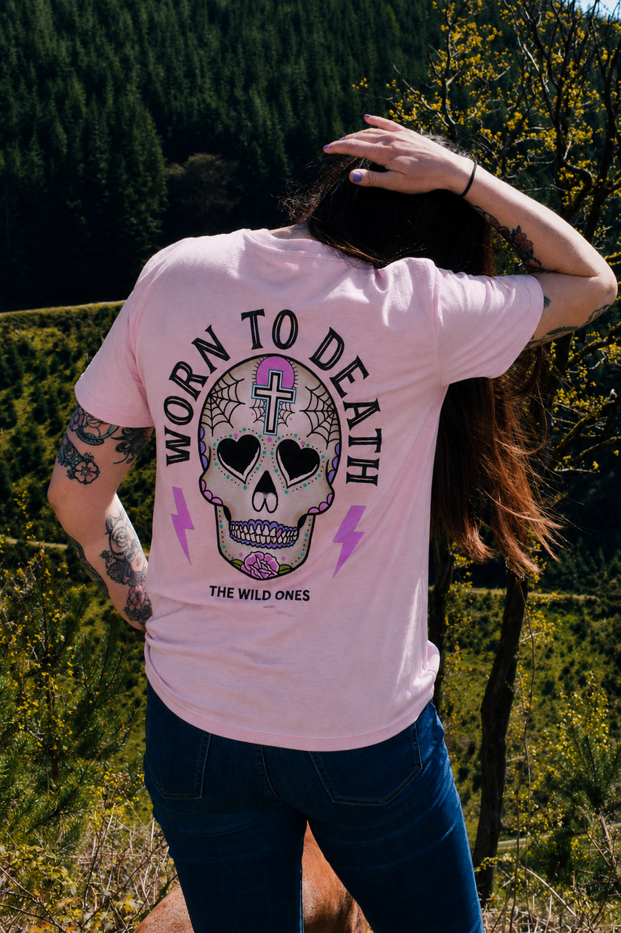Worn to Death Pink Skull Organic T-Shirt | Worn to Death Apparel
