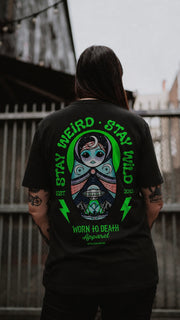 Stay Weird • Stay Wild | Alien Russian Doll Tattoo T-Shirt