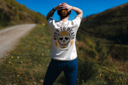 Worn to Death Yellow Rose Skull Organic T-Shirt | Cream Tattoo Graphic Tee