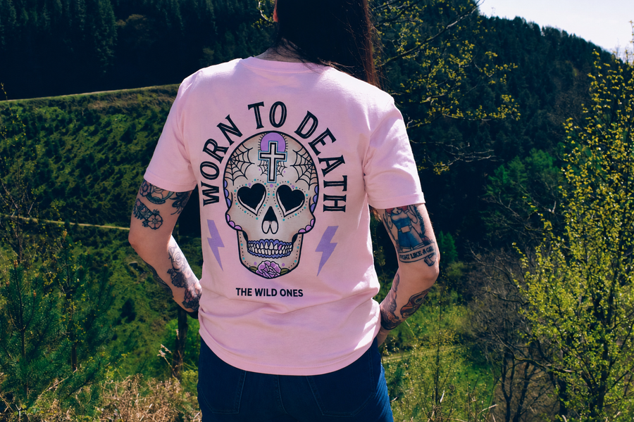Worn to Death Pink Skull Organic T-Shirt | Worn to Death Apparel