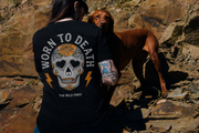 Worn to Death Yellow Rose Skull Organic T-Shirt | Worn to Death Apparel