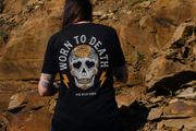 Worn to Death Yellow Rose Skull Organic T-Shirt | Worn to Death Apparel