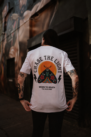 Chase the Light Organic T-Shirt | Moth Tattoo Graphic Tee