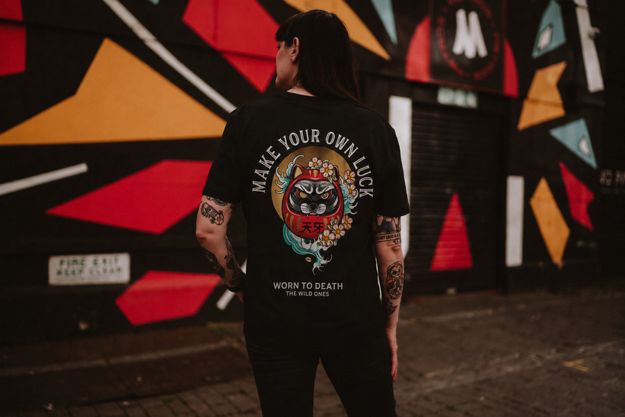 Make Your Own Luck Daruma Doll Organic T-Shirt | Worn to Death Apparel