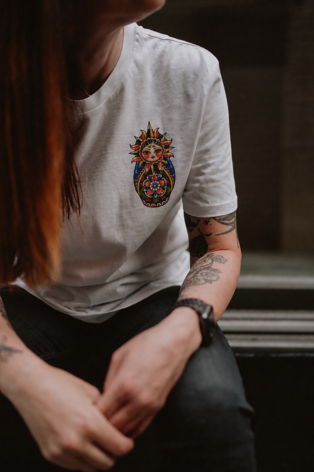 Shine Without Fear Russian Doll Organic T-Shirt | Worn to Death Apparel