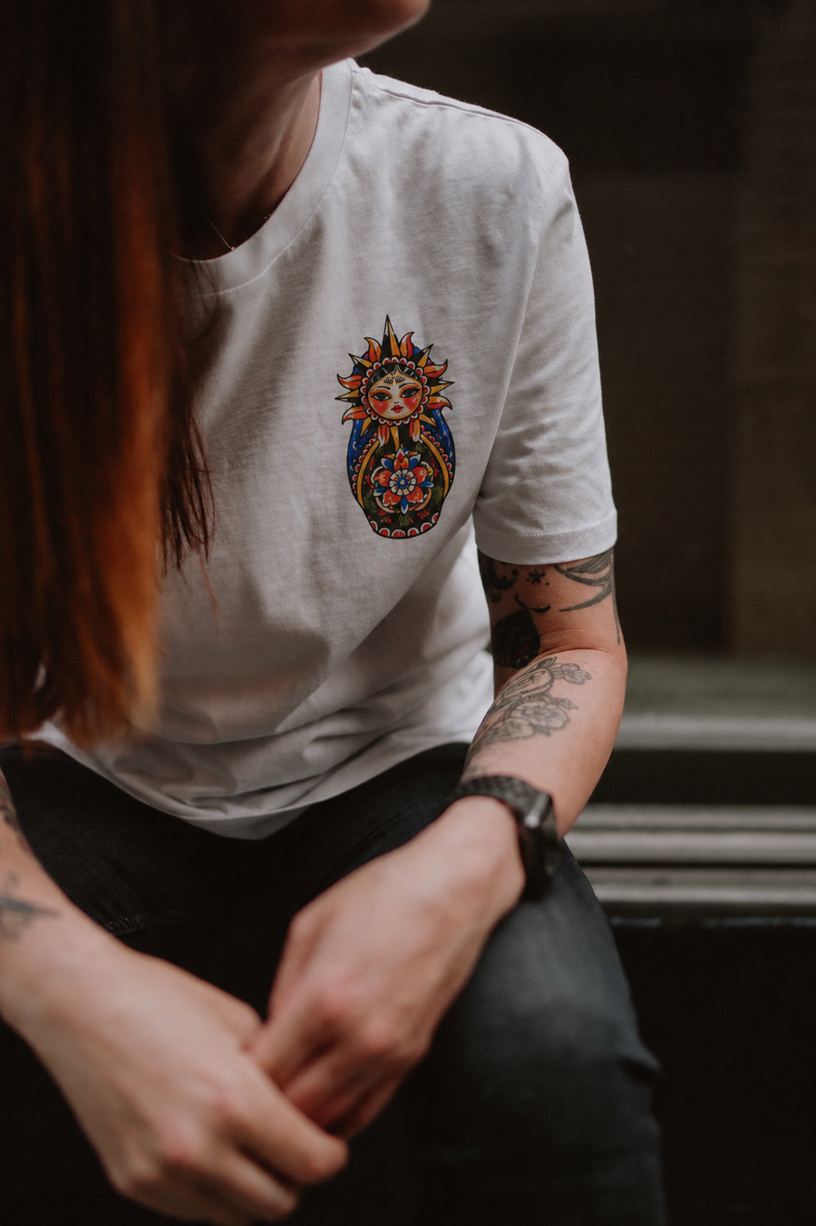 Shine Without Fear Russian Doll Organic T-Shirt | Worn to Death Apparel