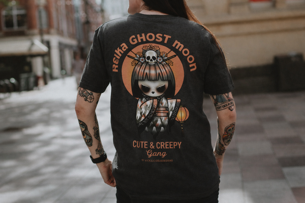 Reika Ghost Moon T-Shirt | Dark Kawaii Creepy Doll Tee