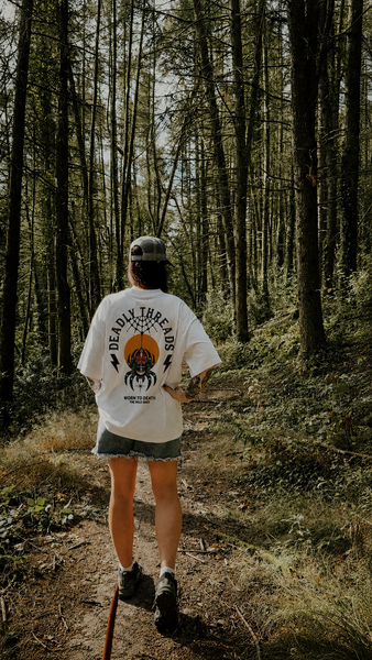 Deadly Threads Spider Tattoo Organic Oversized T-Shirt – White