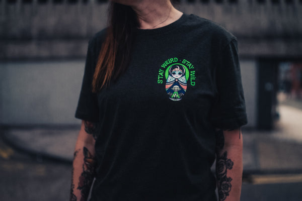 Stay Weird • Stay Wild | Alien Russian Doll Tattoo T-Shirt