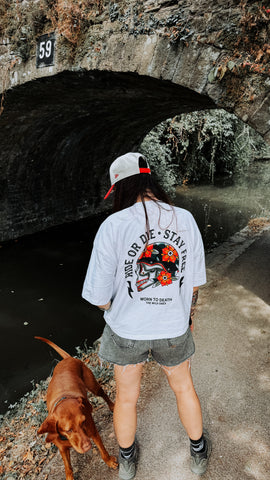 Ride or Die Biker Skull Organic T-Shirt | Worn to Death Apparel
