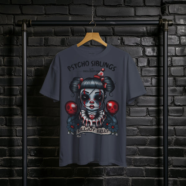 Killjoy Kelly Clown Creepy Girl | Psycho Sibling T-shirt