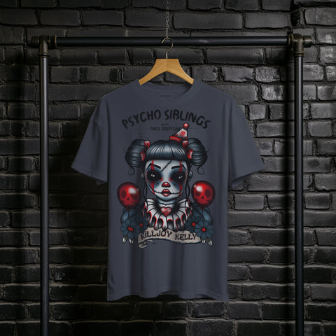 Killjoy Kelly Clown Creepy Girl | Psycho Sibling T-shirt