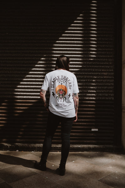 Worn to Death T-shirts | Deadly Threads Ink & Blood Rose Spider Tattoo