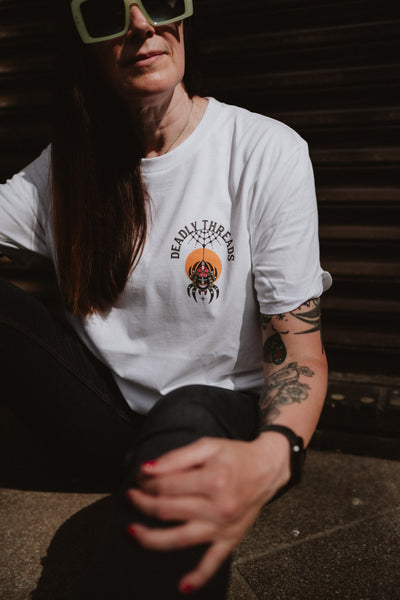 Worn to Death T-shirts | Deadly Threads Ink & Blood Rose Spider Tattoo