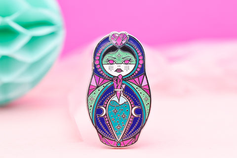 A Little Bewitched - Crystal Witch, Love Potion Cute & Creepy Doll Hard Enamel Pin
