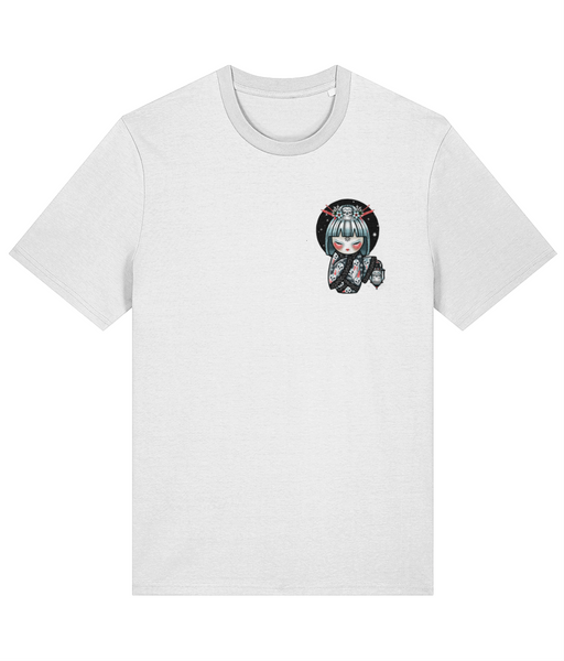 Kokeshi ColdMoon T-shirt | Front & Back Print White T-shirt
