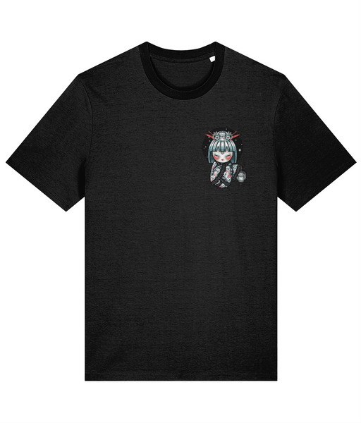 Kokeshi Cold Moon | Front & Back Print Black T-shirt