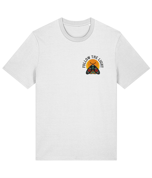 Follow The Light | Ink and Blood Rose Moth Tattoo Print | Front & Back T-shirt