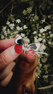 Butterflies & Roses Hard Enamel Pin