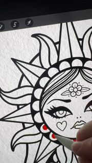 Shine Without Fear – Tattoo Inspired Mounted Art Print