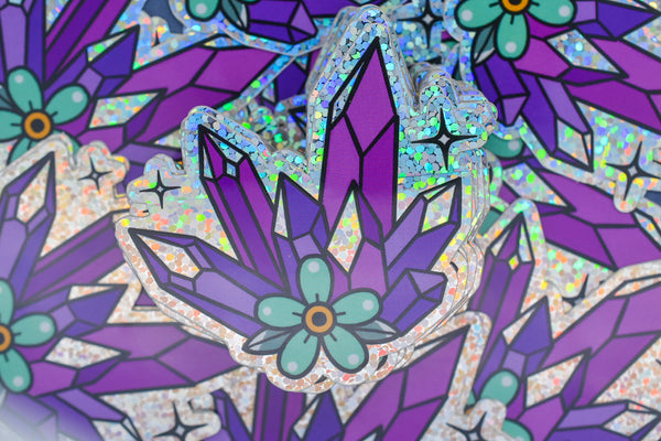 Lunar Witch Moon Crystal glitter sticker