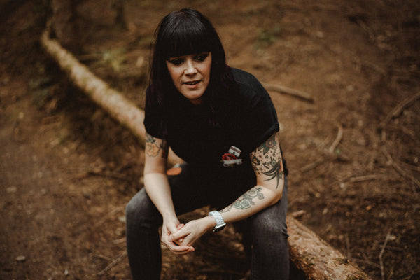 LIVE TO RIDE Biker Skull Tattoo Style Front and Back Print T-shirt