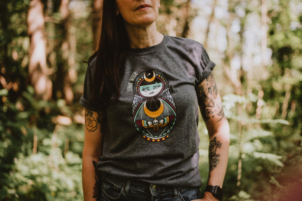 Vickilicious Designs | LUNAR WITCH Cute & Creepy Doll Tattoo T-shirt