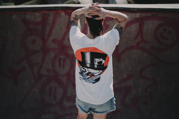 Worn to Death Smoking Skull Signature T-shirt Back Print