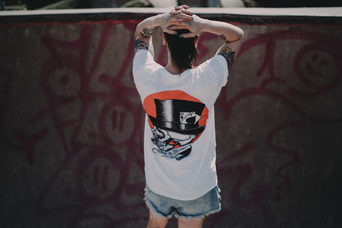 Worn to Death Smoking Skull Signature T-shirt Back Print