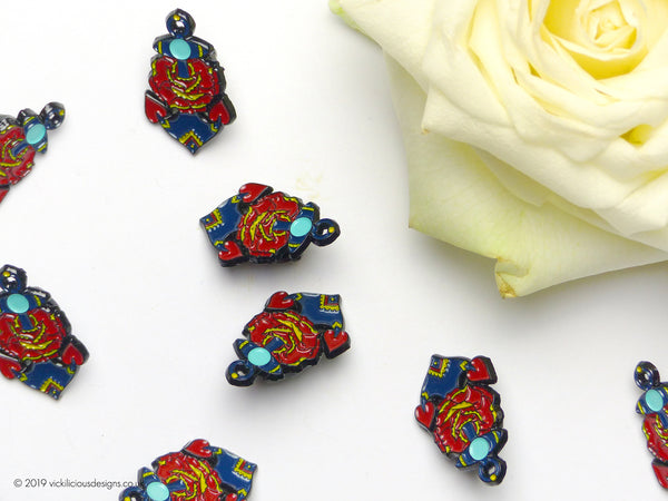 Vintage style Anchor & Rose Tattoo Soft Enamel Pin collection